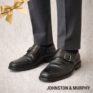 Johnston & Murphy Leather Monk Strap Dress Shoes Men’s 10.5M Black